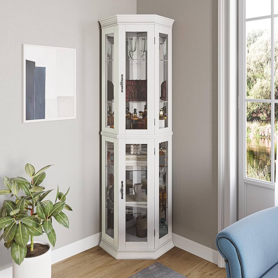 Amazon.com - BELLEZE Lighted 3-Side Glass Display Curio